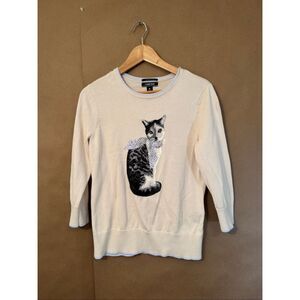 Lands End Embroidered Cat Sweater